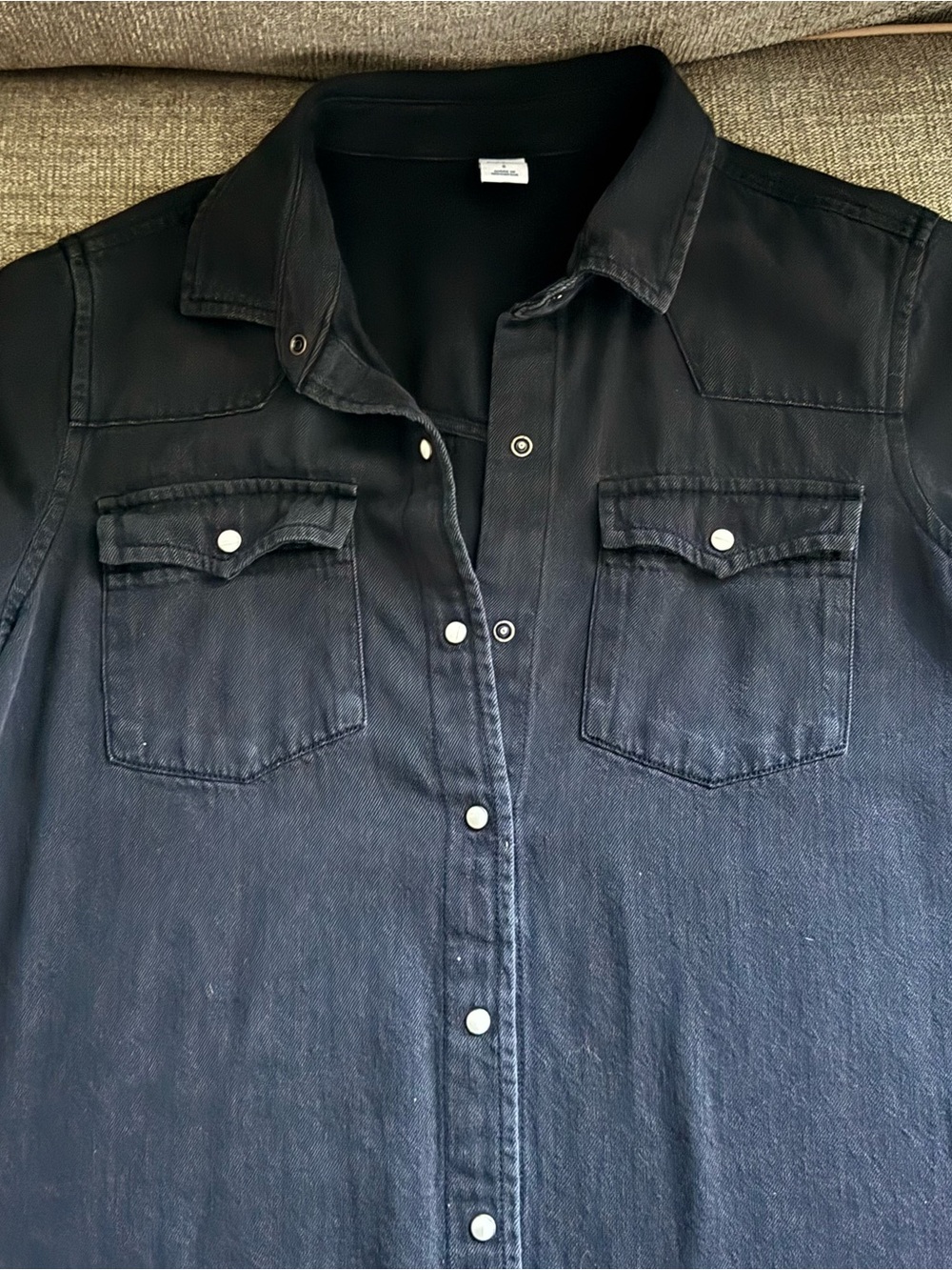 Old Navy Black Denim Boyfriend Shirt